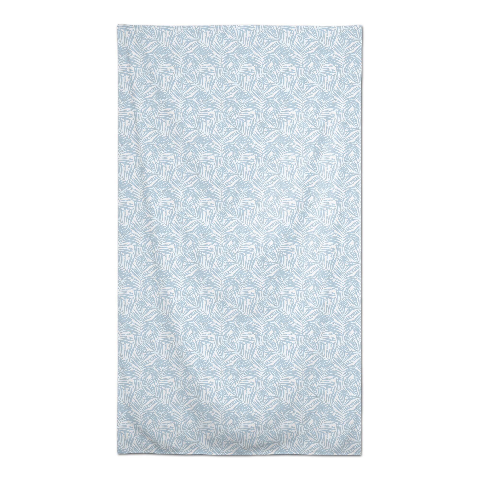 102" Blue Palm Leaf Pattern Tablecloth